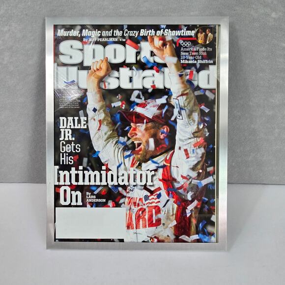 Dale Jr #88 2014 Daytona 500 Win Full Sports Illustrated Magazine Glass Framed - Picture 1 of 5